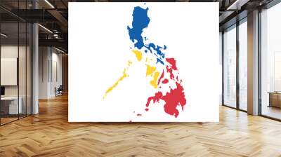 Vector Flag Map Of The Philippines Wall mural