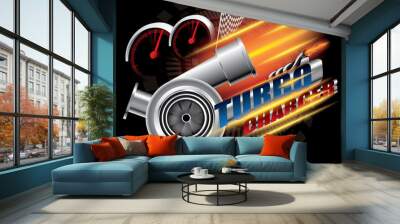 Turbocharger concept vector Wall mural