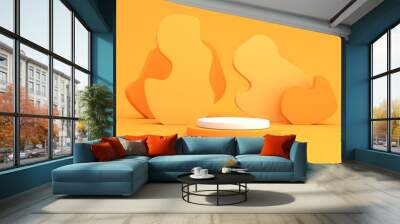 Abstract 3D render of cylinder podium Wall mural