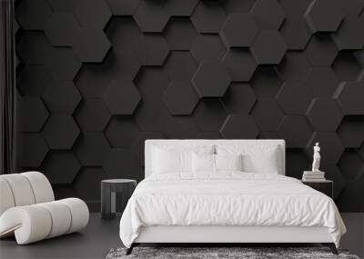 Abstract hexagon geometry background - 3D render design Wall mural