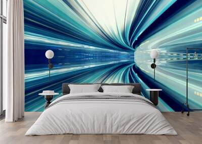 abstract high speed technology concept image from tokyo monorail Wall mural