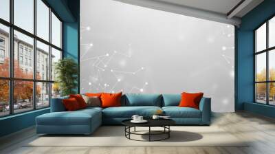 Abstract lines and connecting dots technology background Wall mural