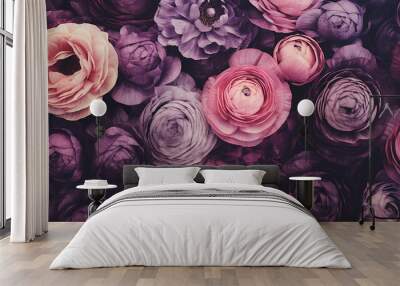 Beautiful purple colored flower background Wall mural