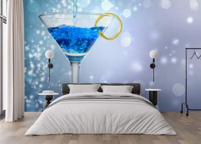 Blue cocktail Wall mural