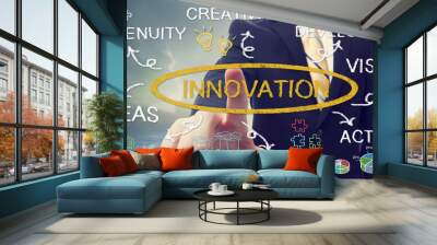 Businessman with business innovation concept Wall mural