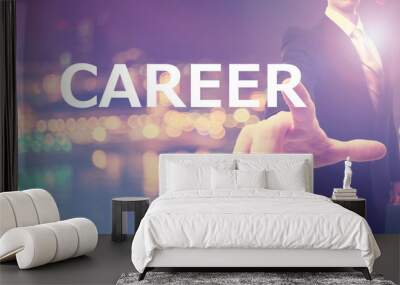 Career concept with businessman Wall mural