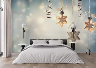 Christmas star ornaments Wall mural