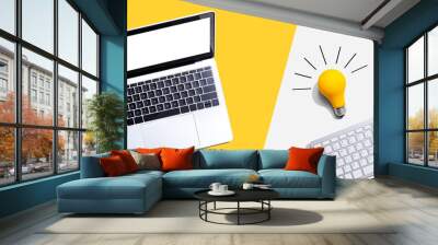 Computers with a light bulb Wall mural