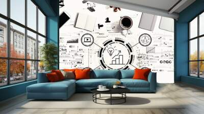 Content marketing concept with a laptop computer on a desk Wall mural