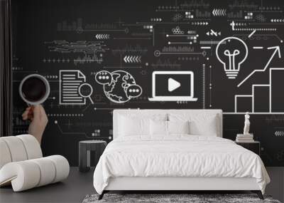 Content marketing concept with person using a laptop computer Wall mural