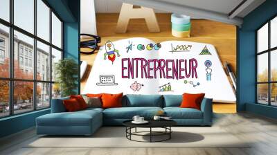 entrepreneur concept with notebook Wall mural