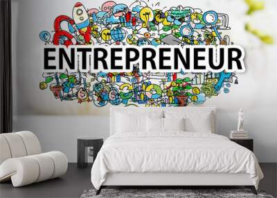 entrepreneur concept with smartphone Wall mural