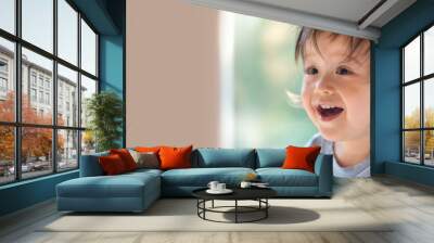 Happy little toddler boy with a big smile Wall mural