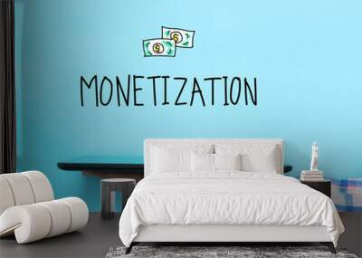 Monetization concept with a tablet Wall mural