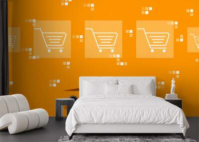 Online shopping theme with person working with a laptop Wall mural