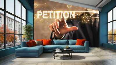 Petition text with businessman Wall mural