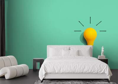 Yellow light bulb Wall mural