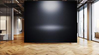  3d carbon fiber background, spot lights that illuminate parts. nobody around. concept of hi-tech and automotive industry. Wall mural