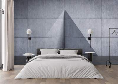 abstract concrete architecture with triangular niche. Wall mural