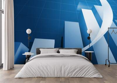 blue stat business background Wall mural