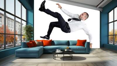 businessman falling down isolated Wall mural