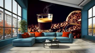 espresso and coffee grain Wall mural