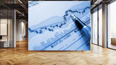 financial blue chart background Wall mural