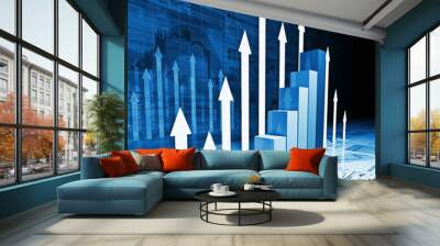 financial chart Wall mural