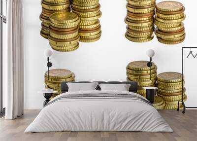 group of stacks of euro coins Wall mural