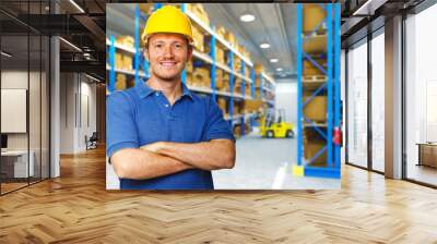 labor in warehouse Wall mural