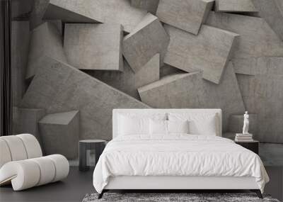 modern geometric background abstract concrete cubes. solidity, innovation, creativity Wall mural