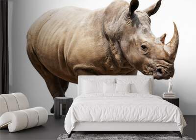 rhino on white background Wall mural