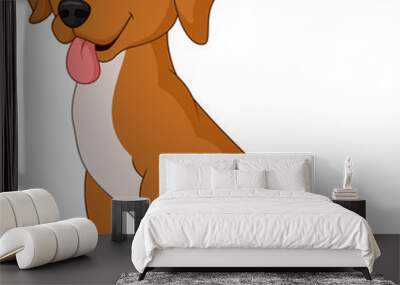 Cartoon dog isolated on white background Wall mural