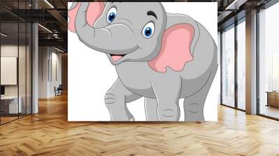 Cartoon elephant isolated on white background Wall mural