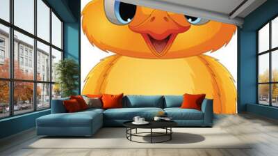 Cartoon funny little chick isolated on white background Wall mural