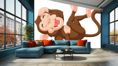 cartoon funny monkey cartoon laughing Wall mural