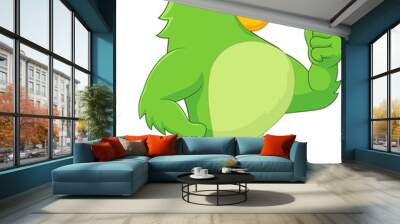 Cartoon parrot giving thumb up Wall mural