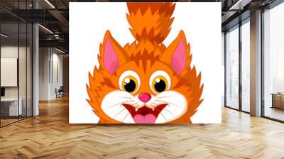 Cute cat cartoon screaming Wall mural