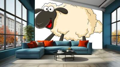 Cute sheep cartoon Wall mural