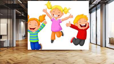 Happy kid cartoon Wall mural