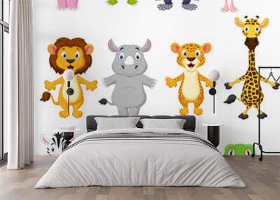 Wild animal cartoon Wall mural