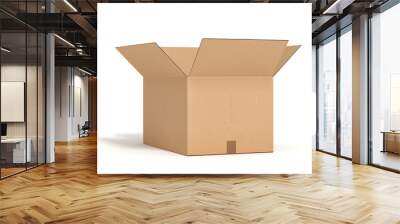 open cardboard box on white backgroaund 3d rendering Wall mural