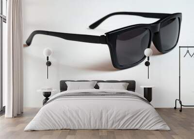 Black sunglasses, black frame isolated on a white clean background. Wall mural