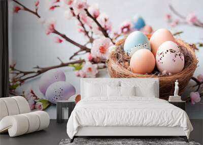 Easter Eggs Colorful Background Wall mural