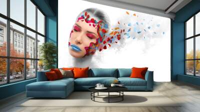 beautiful woman changing skin, beauty concept Wall mural