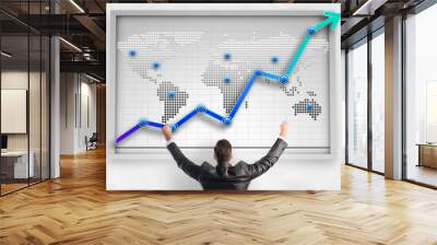 Business graph showing growth Wall mural