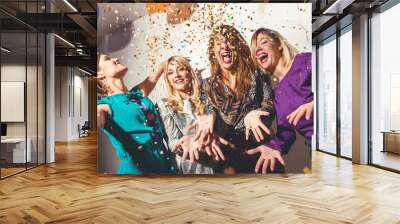 Group of girls having a party  Wall mural