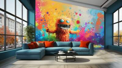 Cheerful Monster in a World of Colors Wall mural