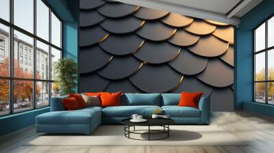 Abstract Pattern with Golden Highlights Wall mural