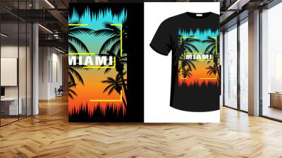 Miami print t-shirt. Wall mural